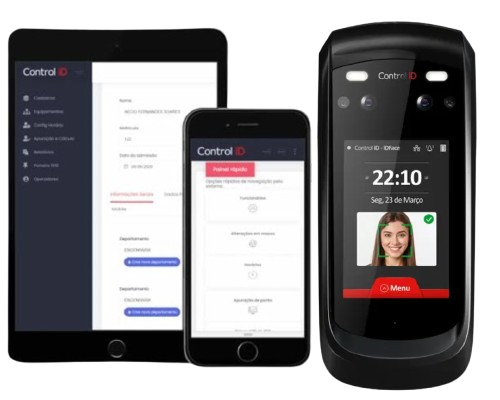 imagem de sistema de ponto e leitor facial